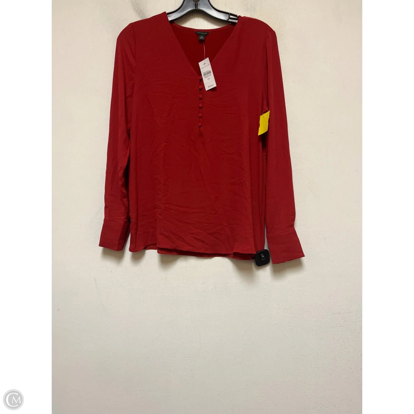 Top Long Sleeve By Ann Taylor In Red, Size: Xs
