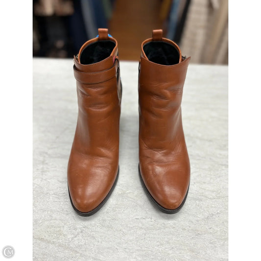 Boots Luxury Designer By Burberry In Brown, Size: 8.5