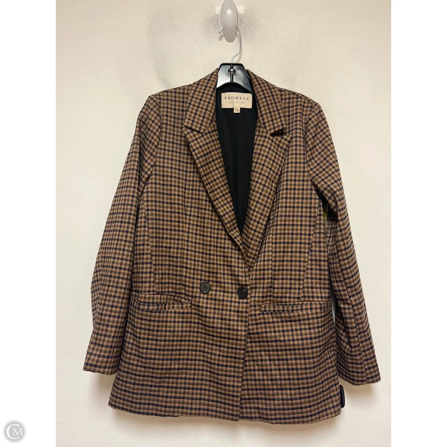 Blazer By Promesa In Plaid Pattern, Size: S