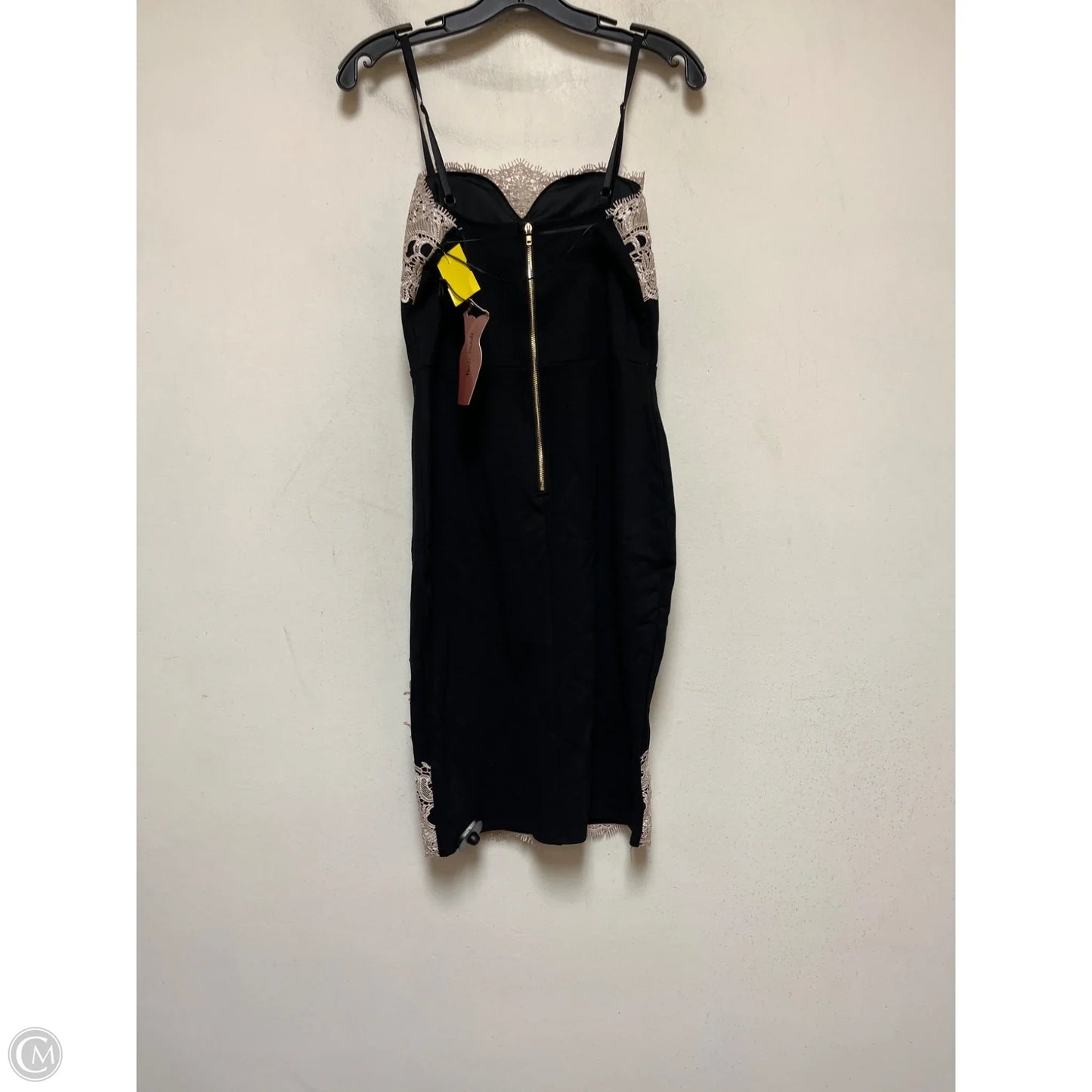 Dress Casual Midi By Haute Monde In Black & Tan, Size: M