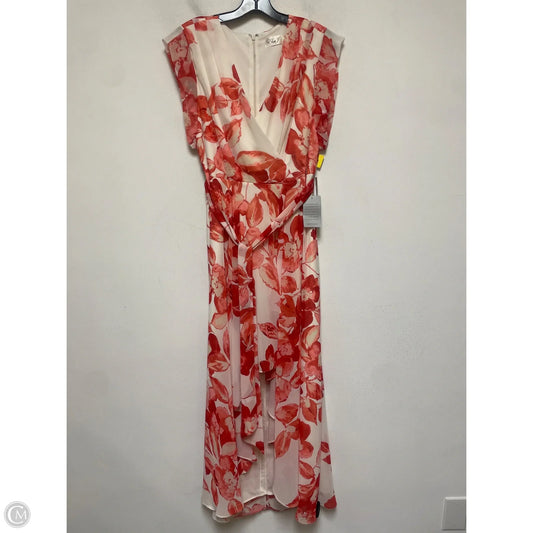 Dress Casual Midi By Eliza J In Cream & Red, Size: L