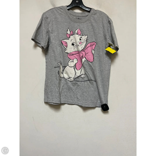 Top Short Sleeve Basic By Disney In Grey & Pink, Size: S