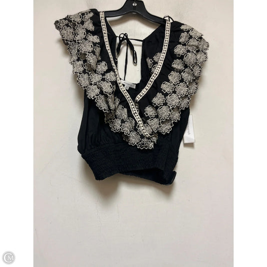 Top Short Sleeve By Clothes Mentor In Black & Cream, Size: M