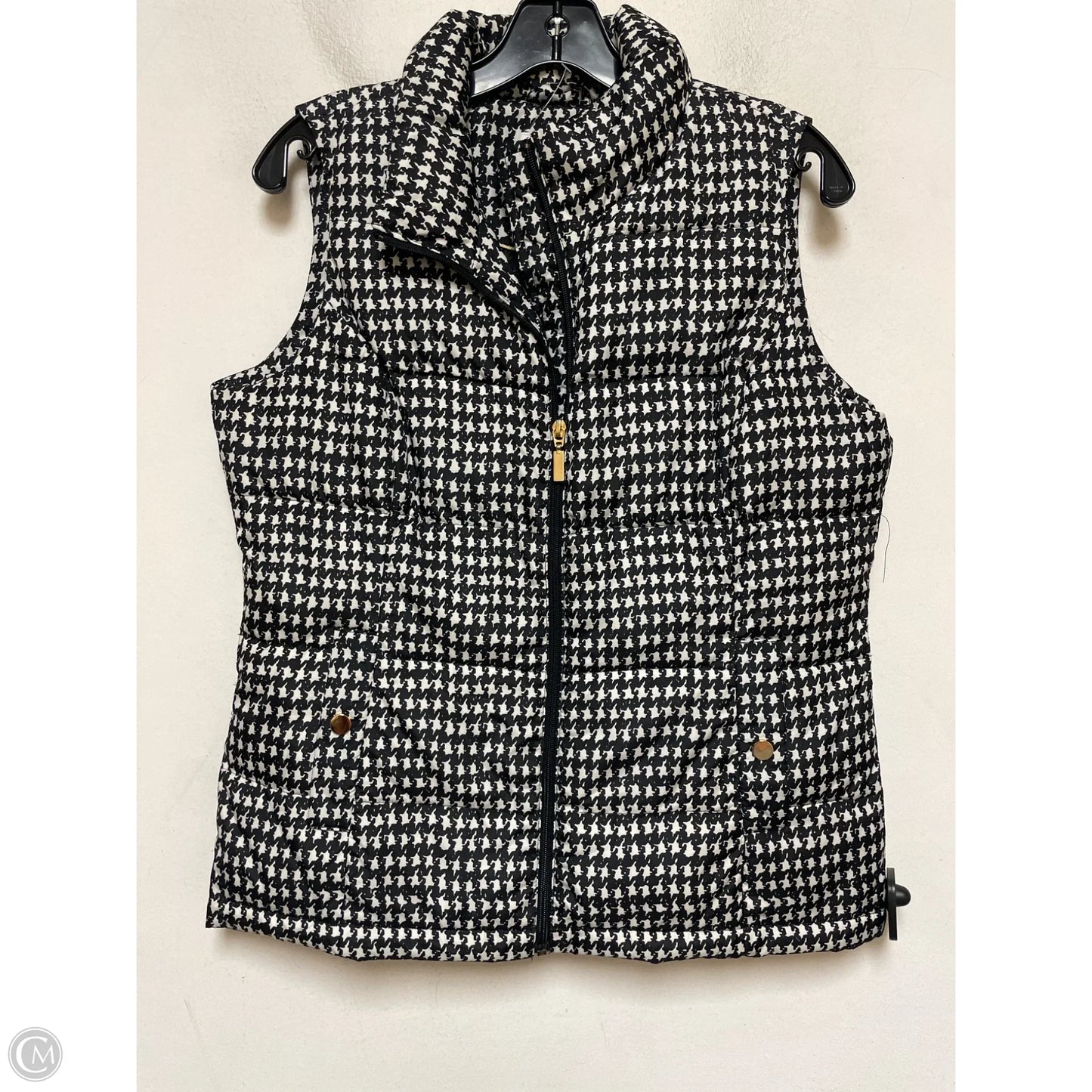 Vest Puffer & Quilted By Charter Club In Black & White, Size: M