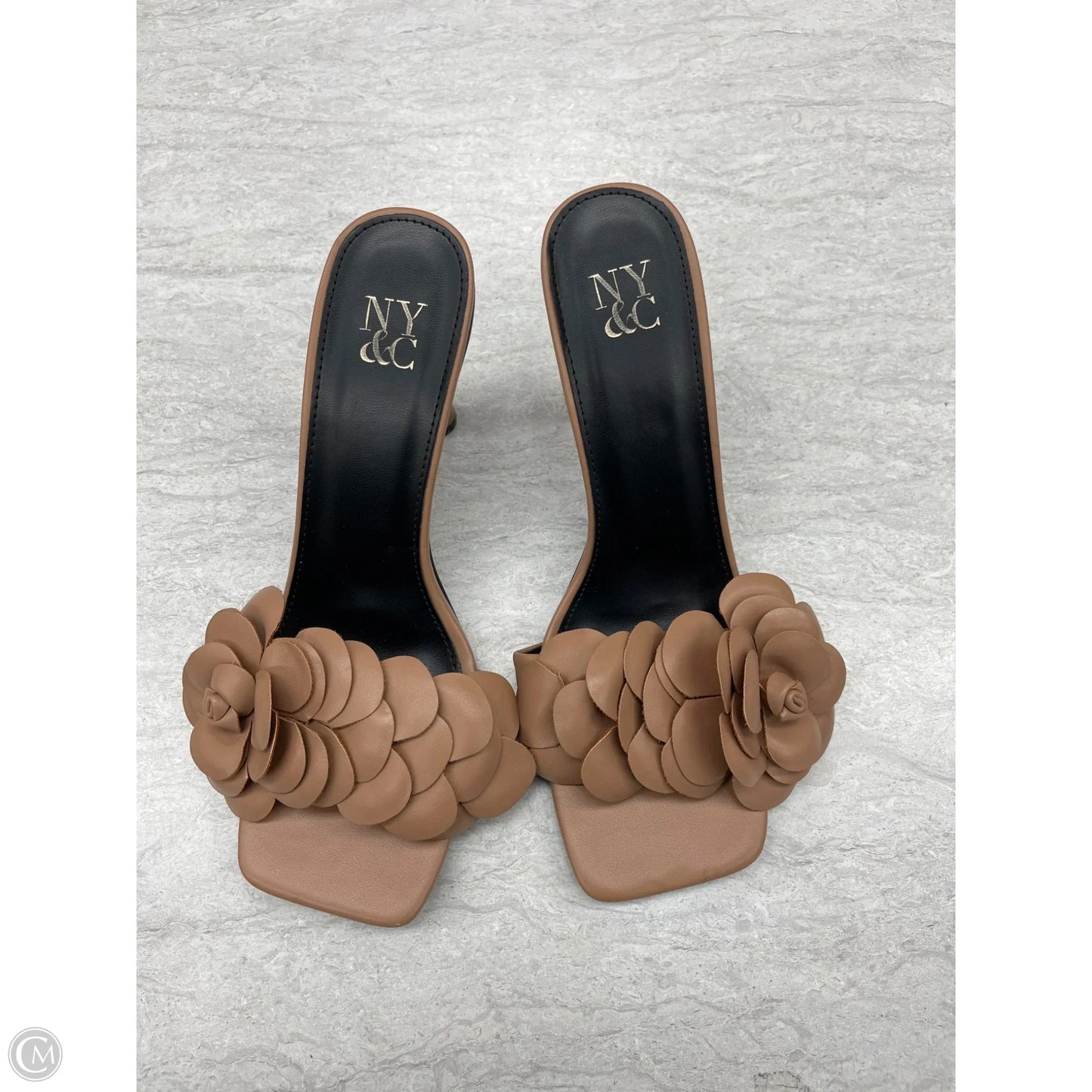 Sandals Heels Kitten By New York And Co In Brown, Size: 8.5