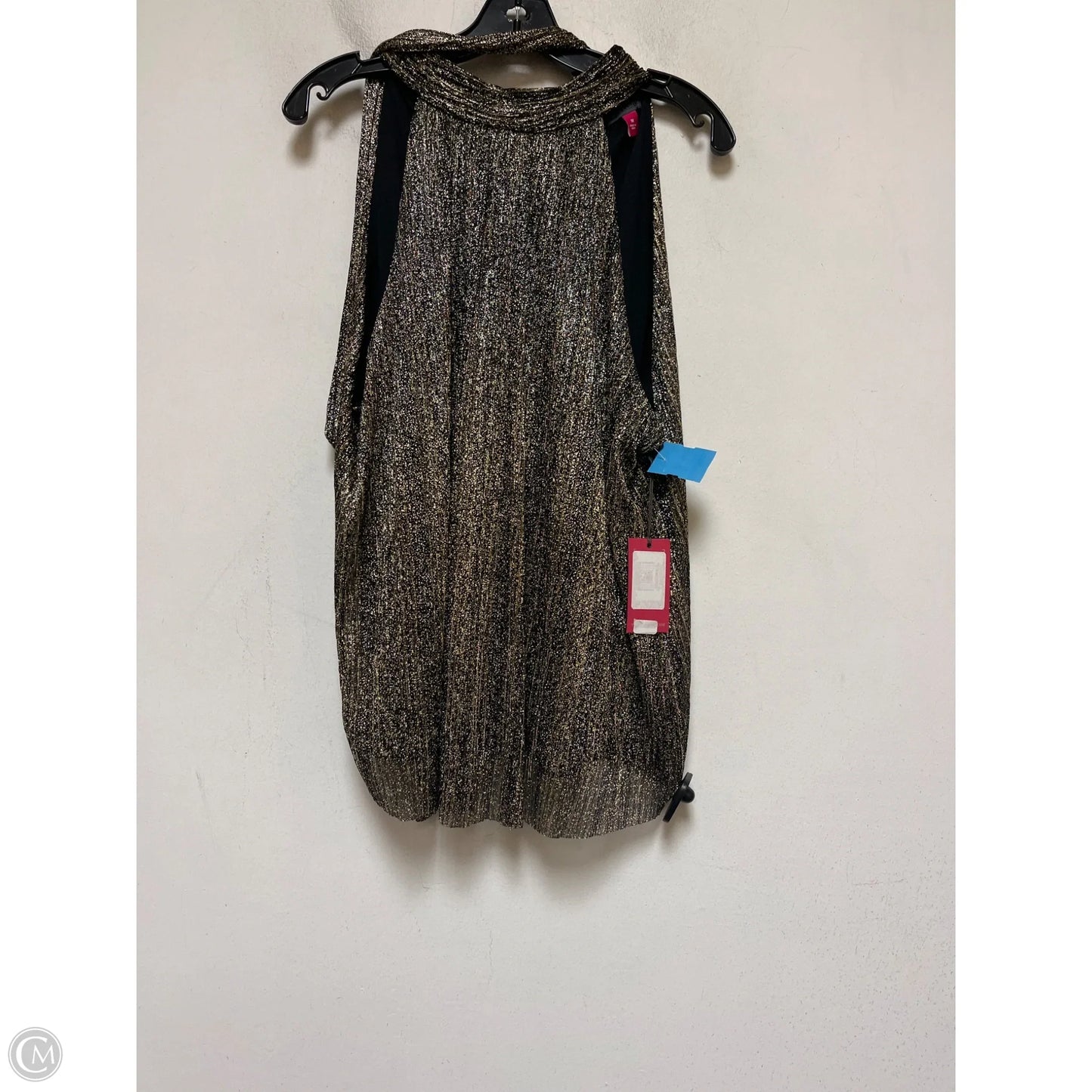 Top Sleeveless By Vince Camuto In Black & Gold, Size: Xl