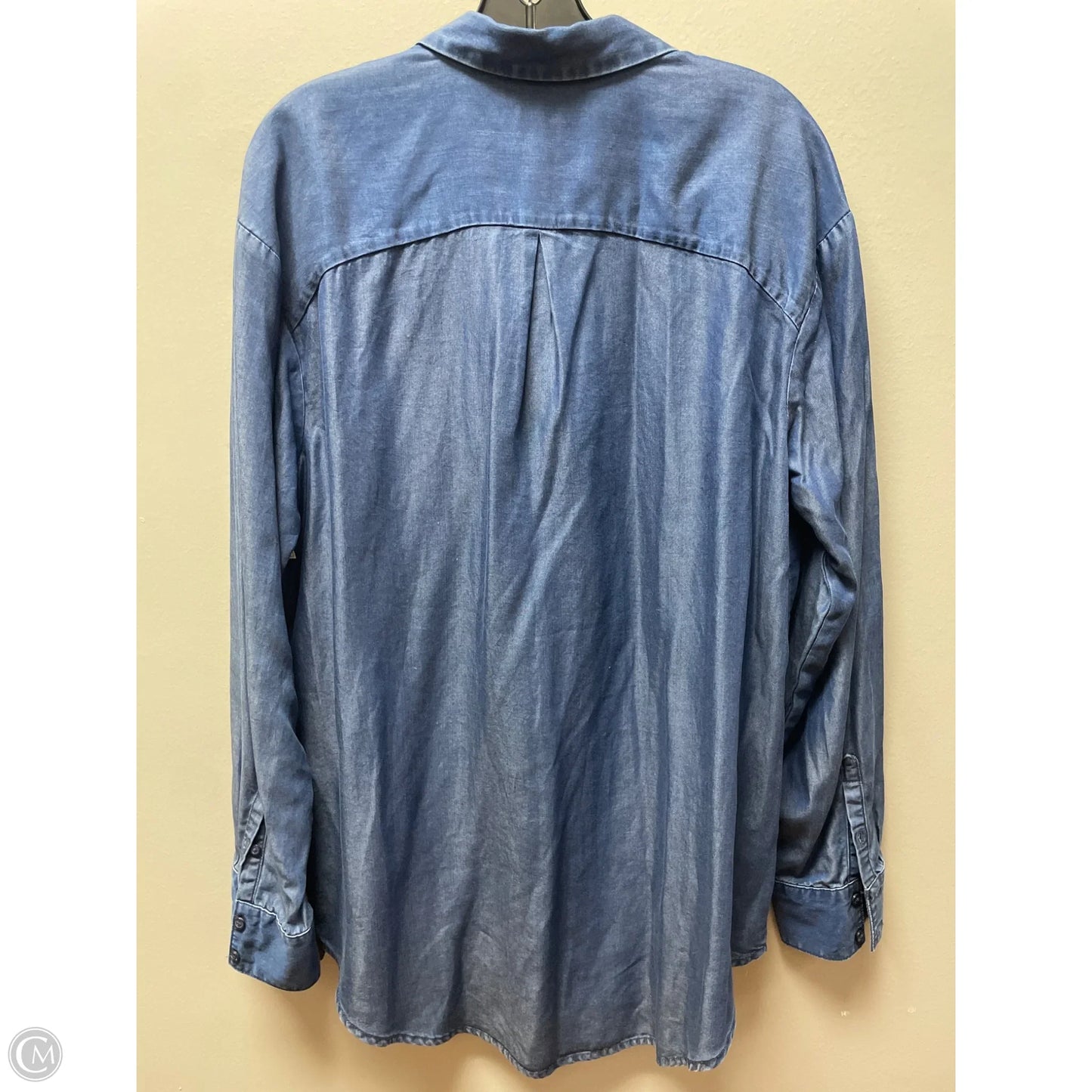 Top Long Sleeve By A New Day In Blue Denim, Size: Xl