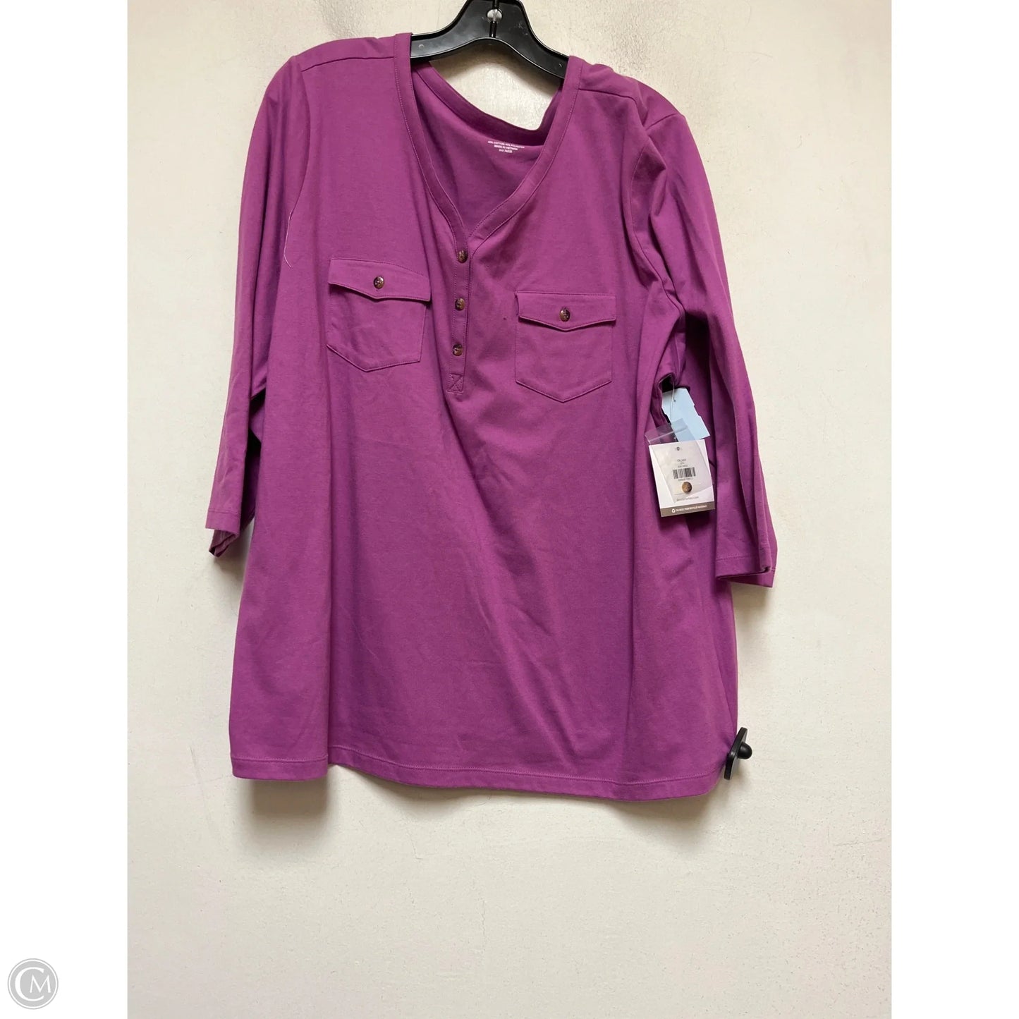 Top Long Sleeve By Coral Bay In Purple, Size: 2x