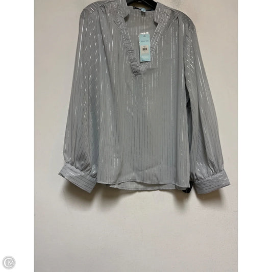 Top Long Sleeve By Blue Sol In Silver, Size: Xl