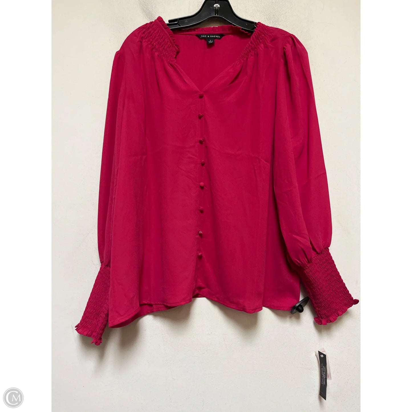 Top Long Sleeve By Zac And Rachel In Pink, Size: L