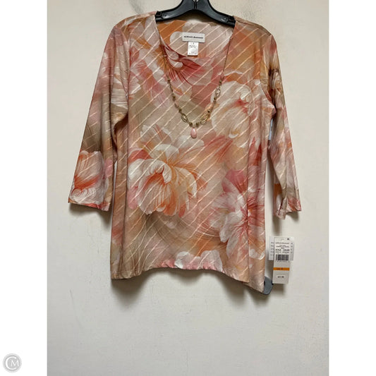 Top Long Sleeve By Alfred Dunner In Orange, Size: S