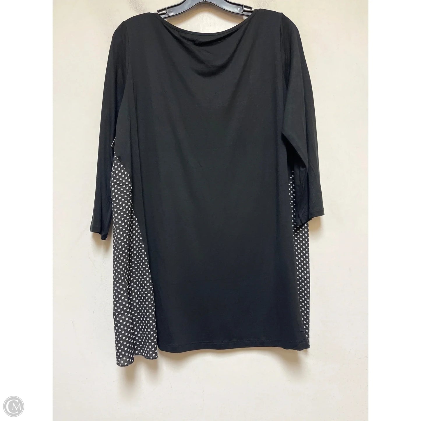 Top Long Sleeve By Cyrus In Black & White, Size: L