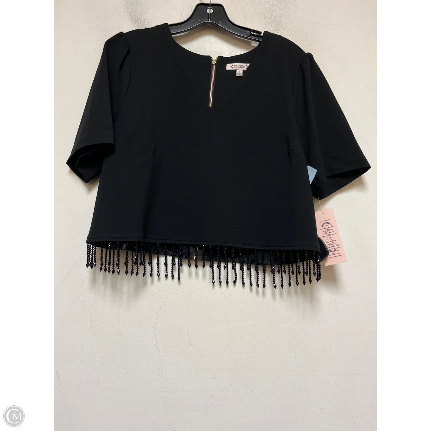 Top Short Sleeve By Nanette By Nanette Lepore In Black, Size: L