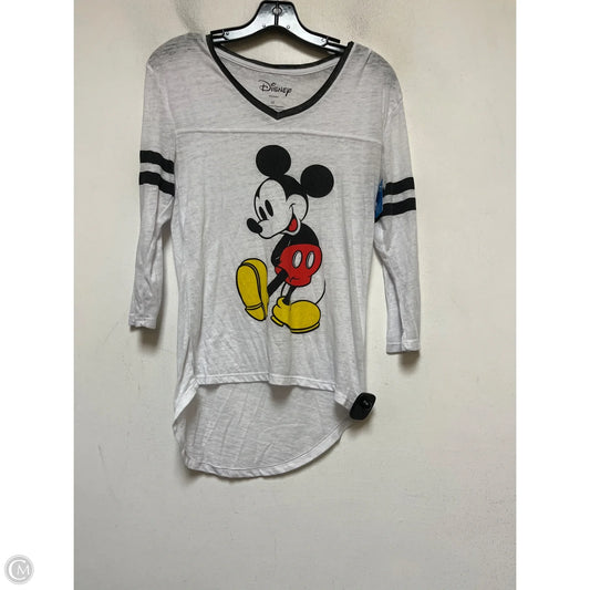 Top Short Sleeve By Disney In Black & White, Size: Xs