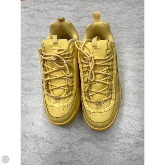 Shoes Athletic By Fila In Yellow, Size: 9