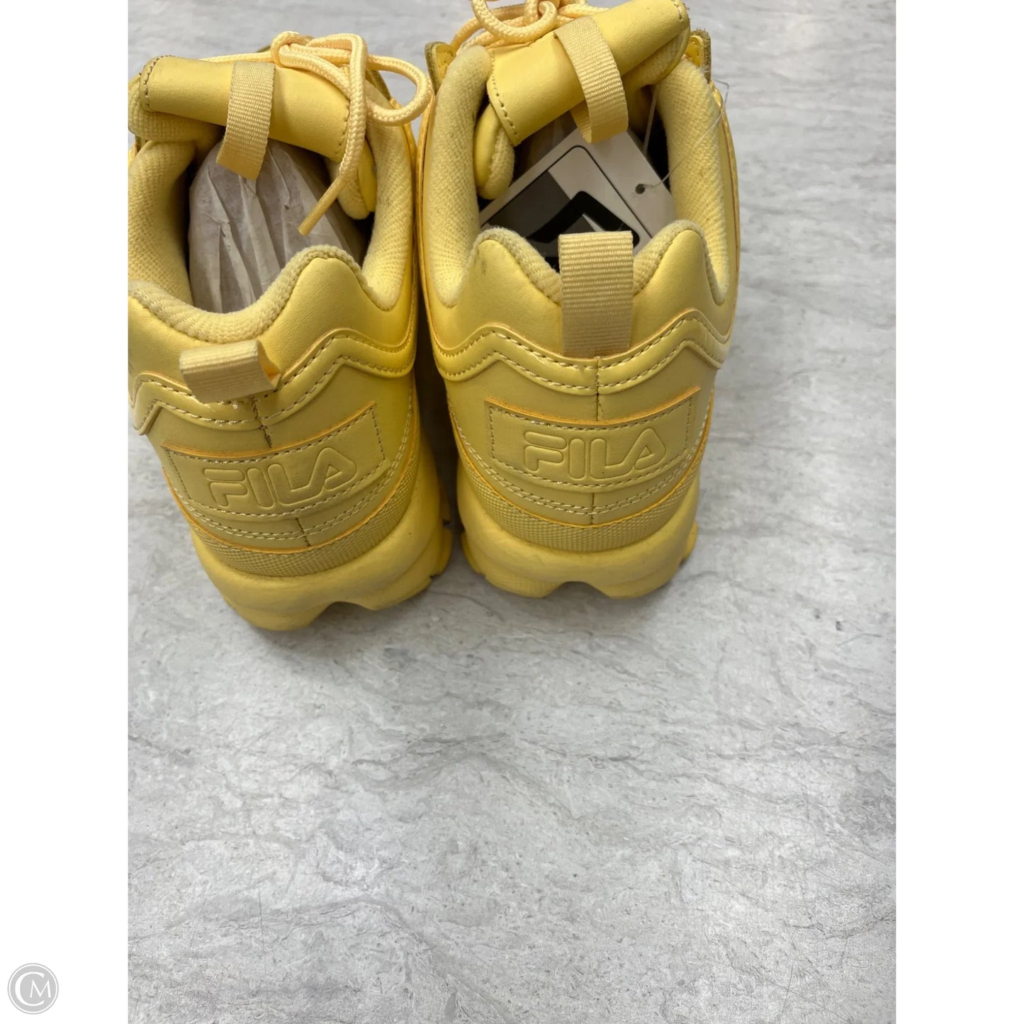 Shoes Athletic By Fila In Yellow, Size: 9