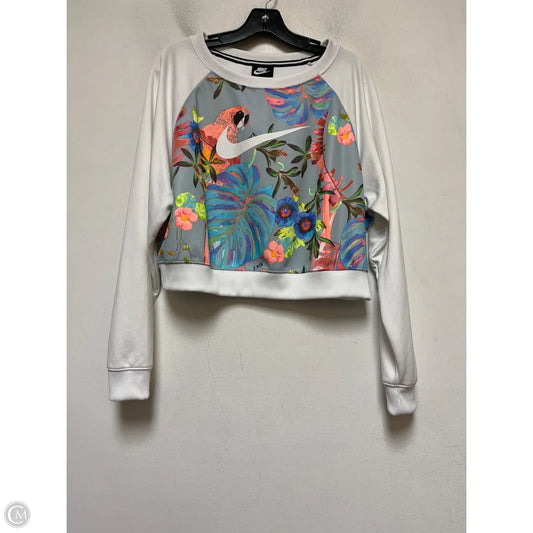 Athletic Sweatshirt Crewneck By Nike Apparel In Tropical Print, Size: L