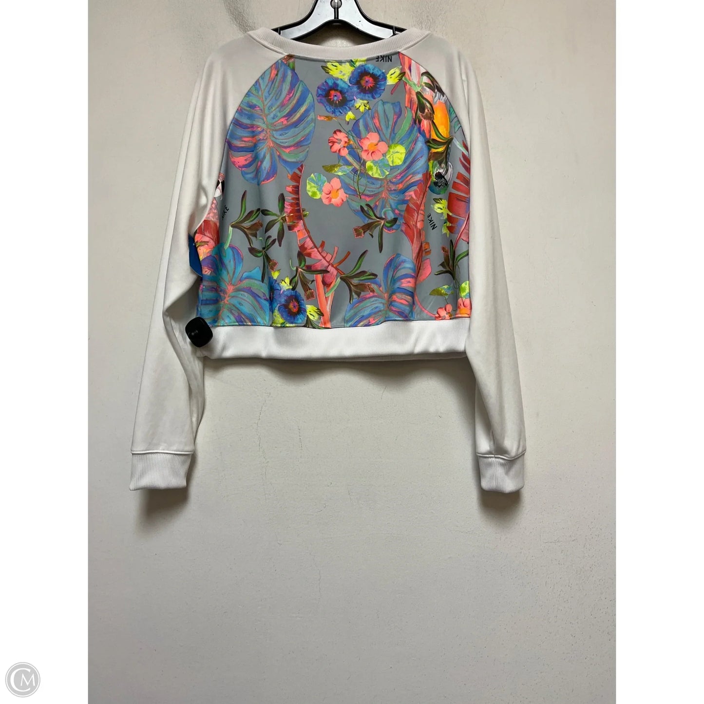 Athletic Sweatshirt Crewneck By Nike Apparel In Tropical Print, Size: L