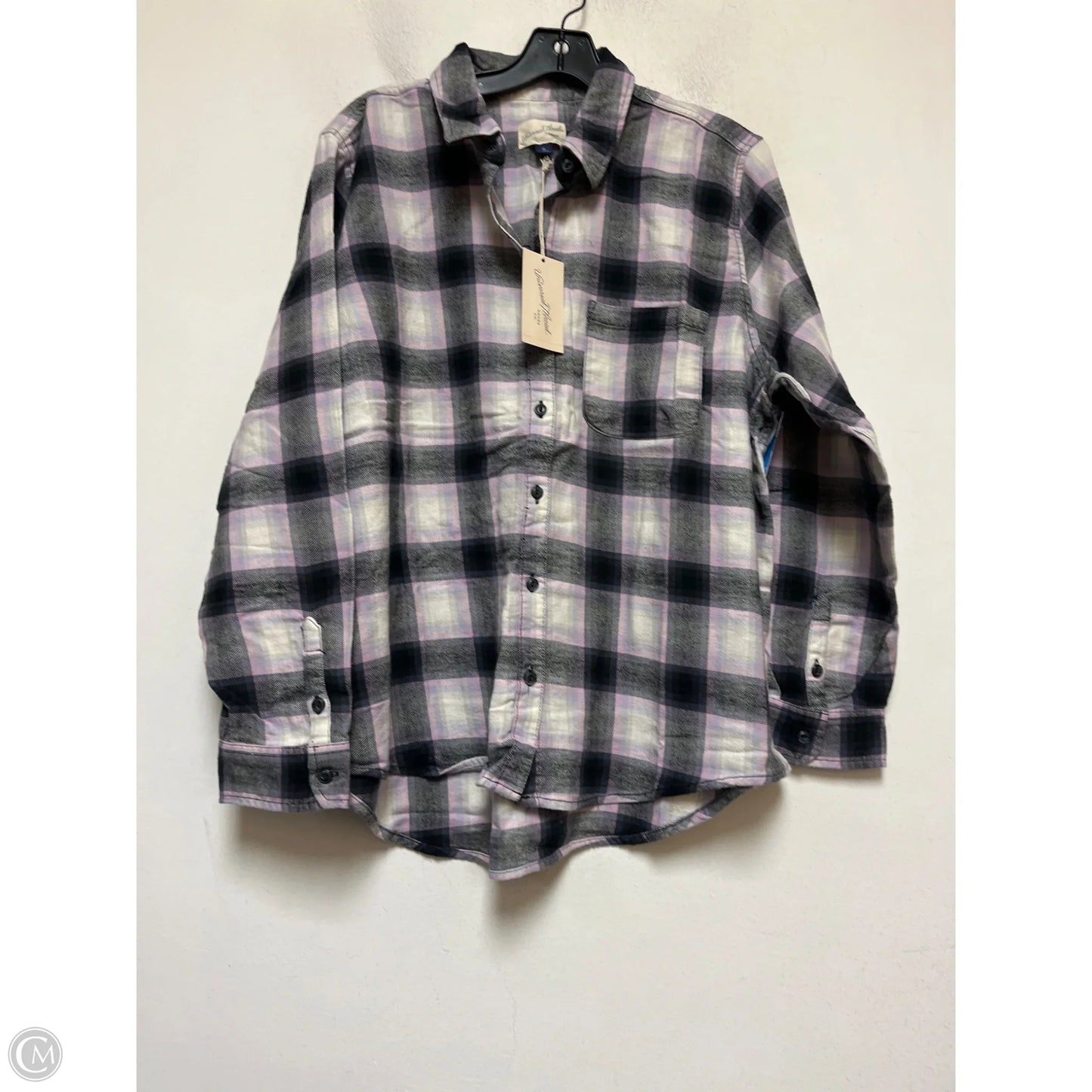 Top Long Sleeve By Universal Thread In Plaid Pattern, Size: Xl