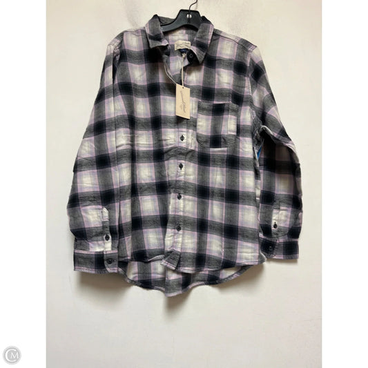 Top Long Sleeve By Universal Thread In Plaid Pattern, Size: Xl