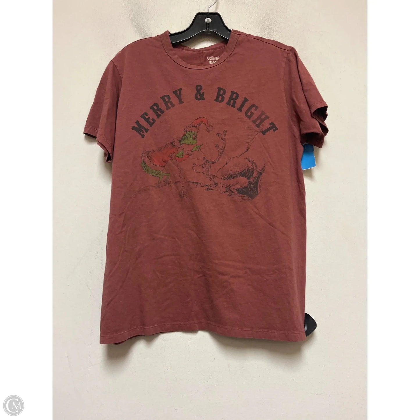 Top Short Sleeve Basic By American Eagle In Maroon, Size: S