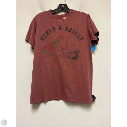 Top Short Sleeve Basic By American Eagle In Maroon, Size: S