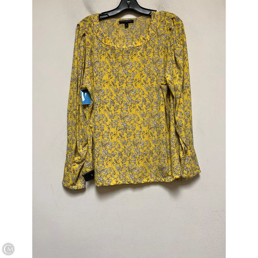 Top Long Sleeve By Banana Republic In Yellow, Size: Xl