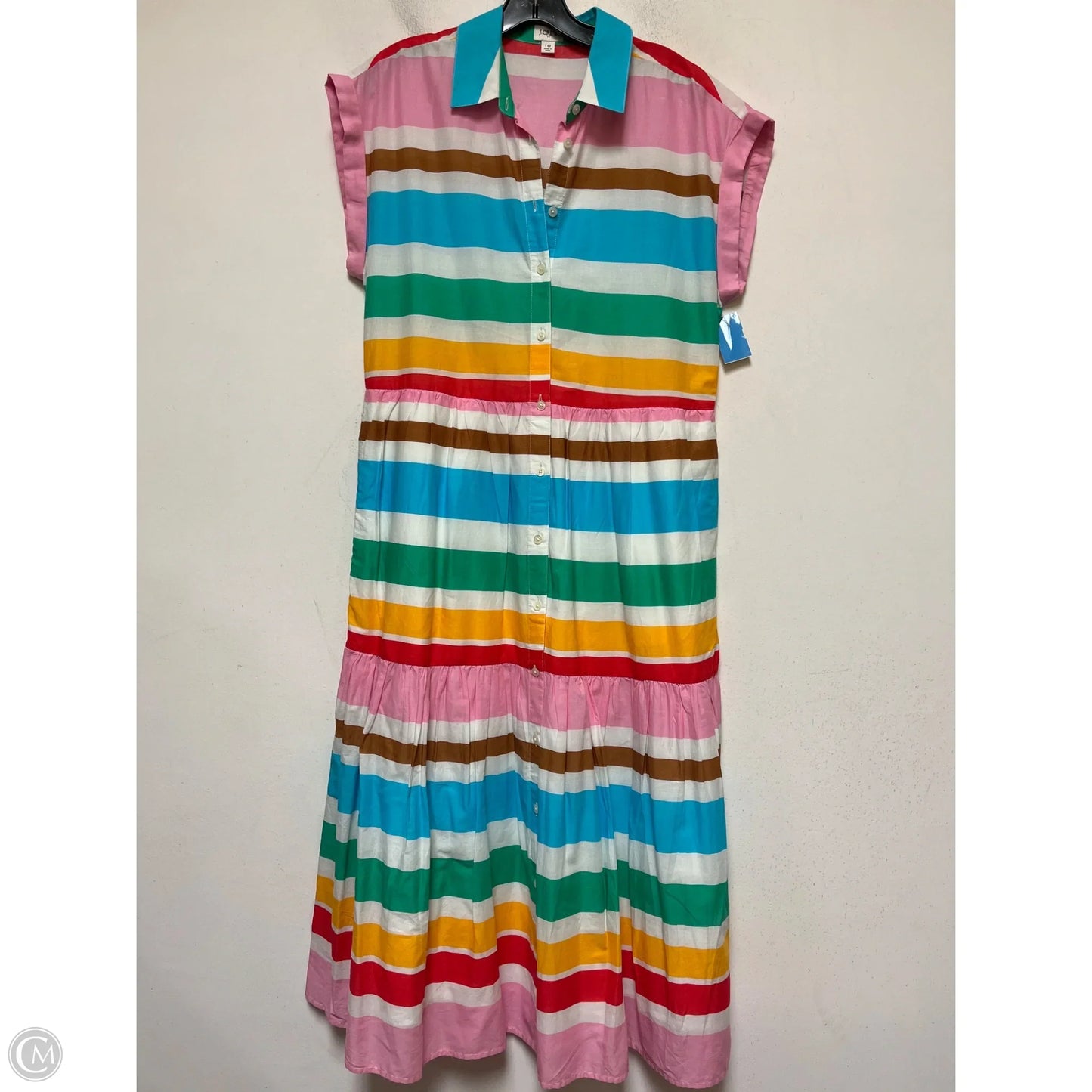 Dress Casual Maxi By J. Crew In Striped Pattern, Size: M