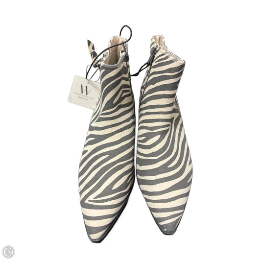 Boots Ankle Flats By Worthington In Zebra Print, Size: 9