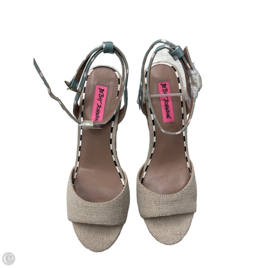 Sandals Heels Wedge By Betsey Johnson In Multi-colored, Size: 6.5