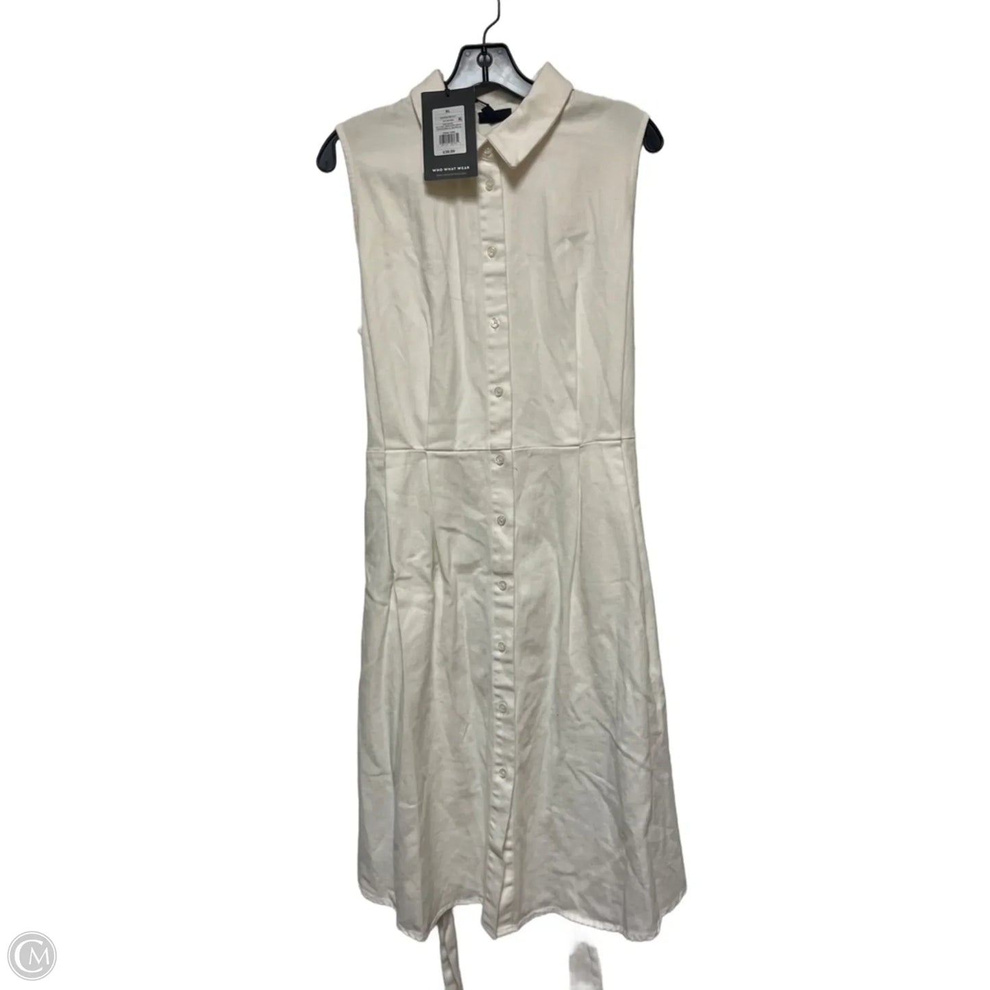 Dress Casual Midi By Who What Wear In White Denim, Size: Xl