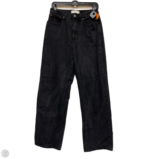 Jeans Straight By Abercrombie And Fitch In Black Denim, Size: 4