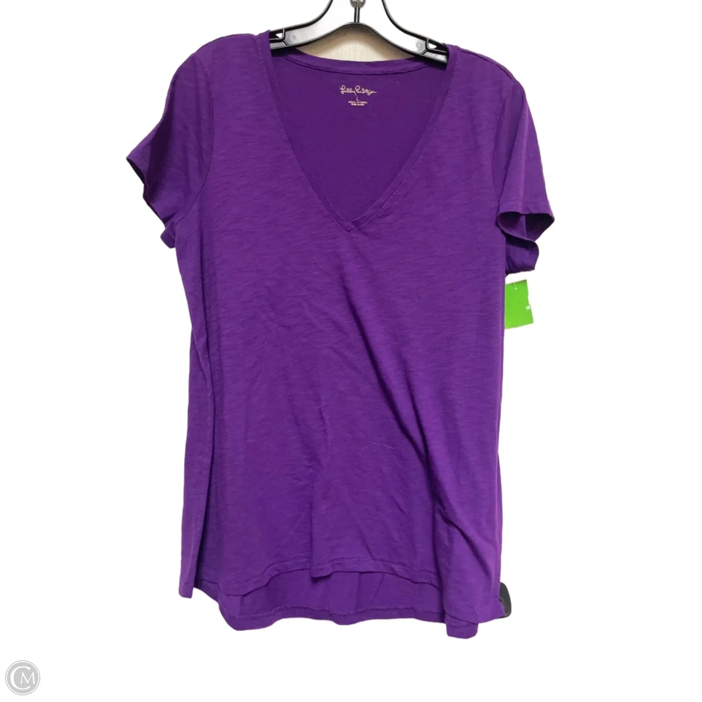 Top Short Sleeve Designer By Lilly Pulitzer In Purple, Size: L