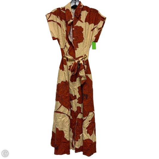 Dress Casual Maxi By Donna Karan In Orange & Yellow, Size: Xs