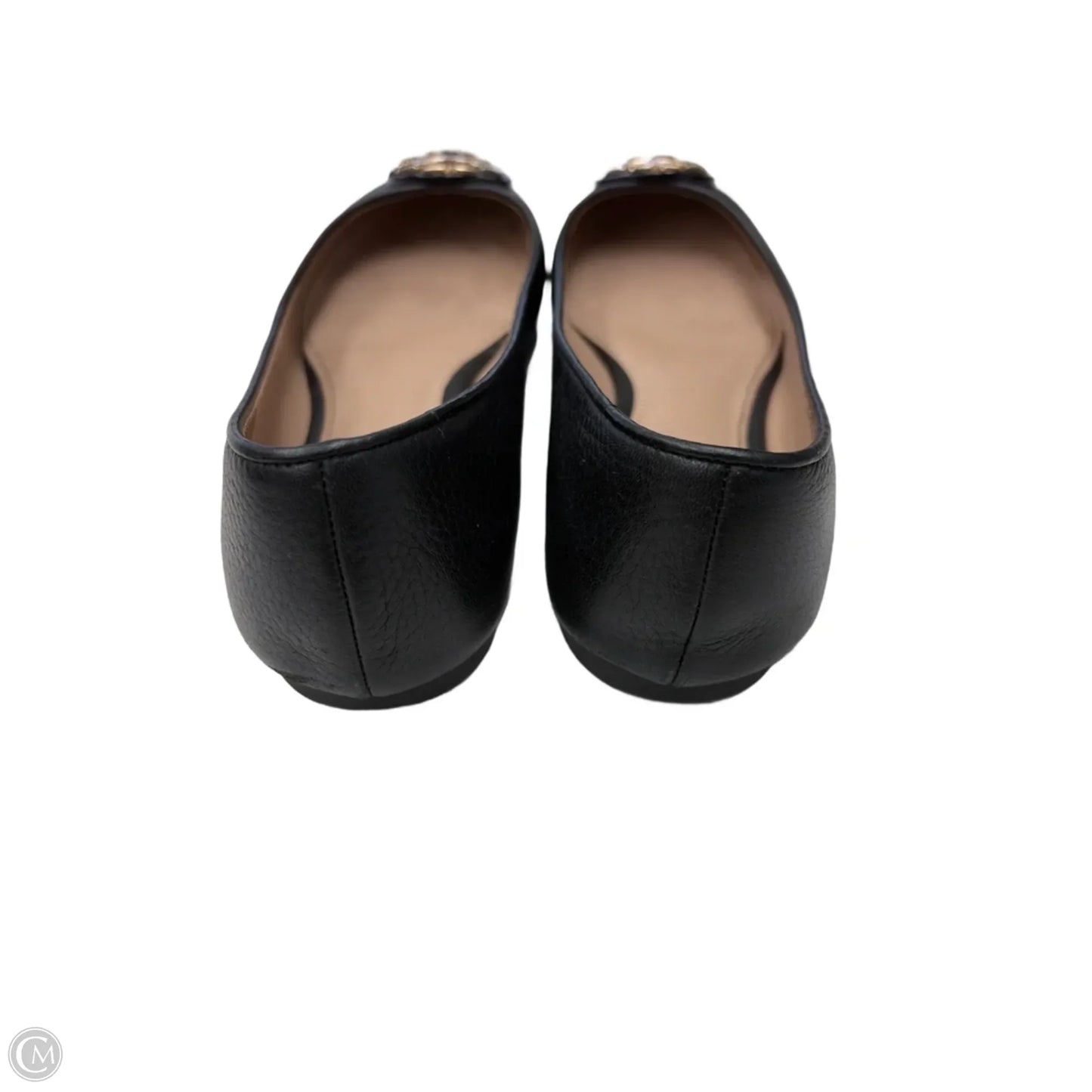 Shoes Designer By Tory Burch In Black & Gold, Size: 6