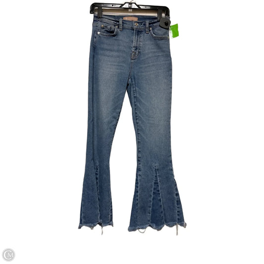 Jeans Wide Leg By 7 For All Mankind In Blue Denim, Size: 4