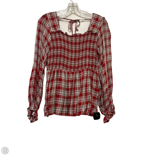 Top Long Sleeve By Davi & Dani In Plaid Pattern, Size: S
