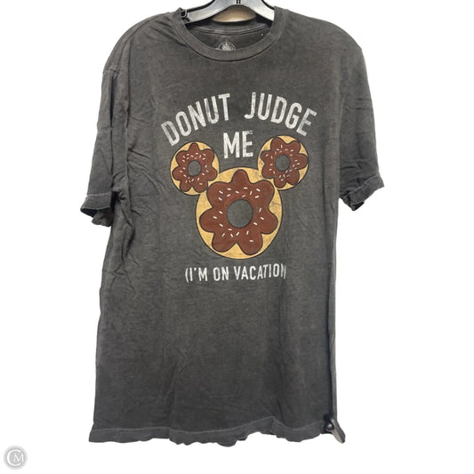 Top Short Sleeve Basic By Disney Store In Grey & White, Size: S