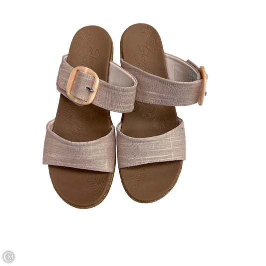 Sandals Heels Wedge By Skechers In Pink, Size: 11