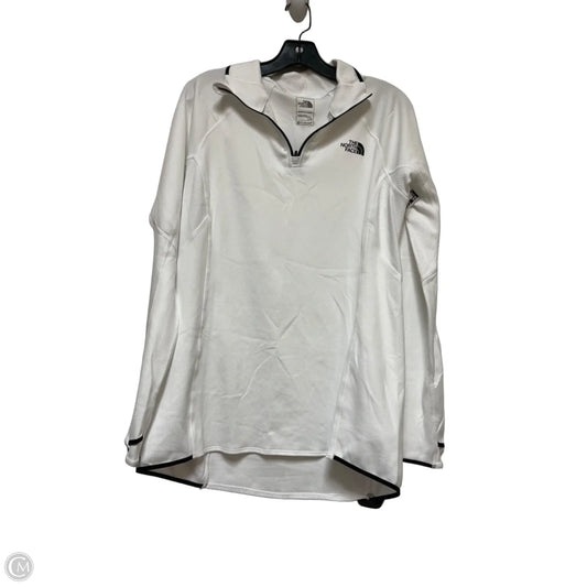 Athletic Top Long Sleeve Collar By The North Face In Black & White, Size: L