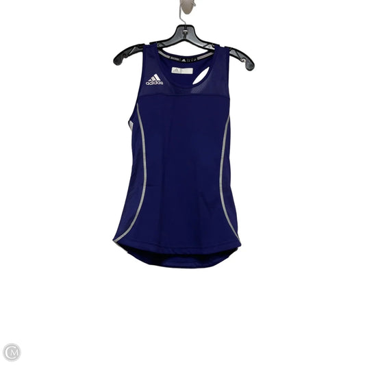 Athletic Tank Top By Adidas In Purple & White, Size: S