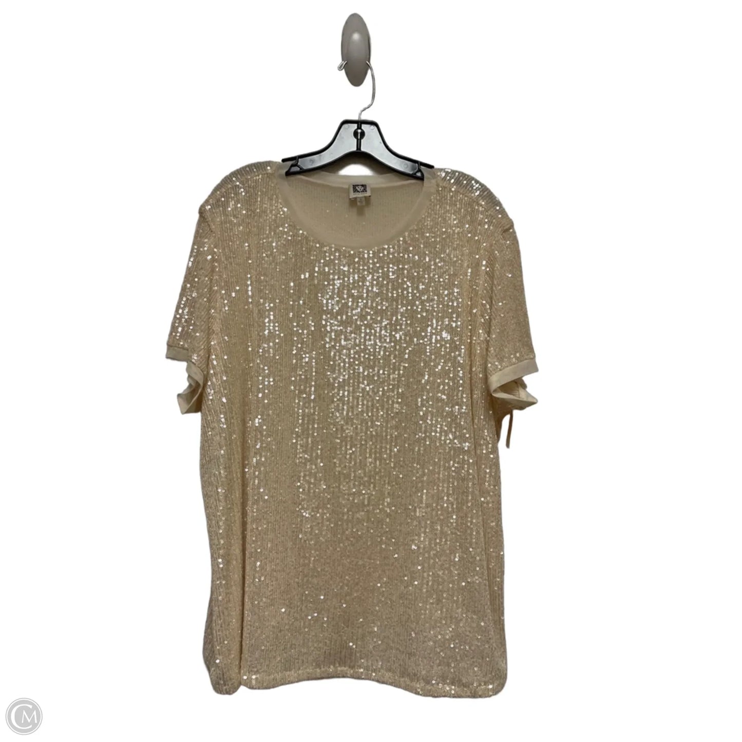 Top Short Sleeve By Anne Klein In Cream, Size: 3x