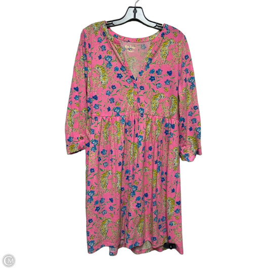 Dress Designer By Lilly Pulitzer In Pink & Yellow, Size: M