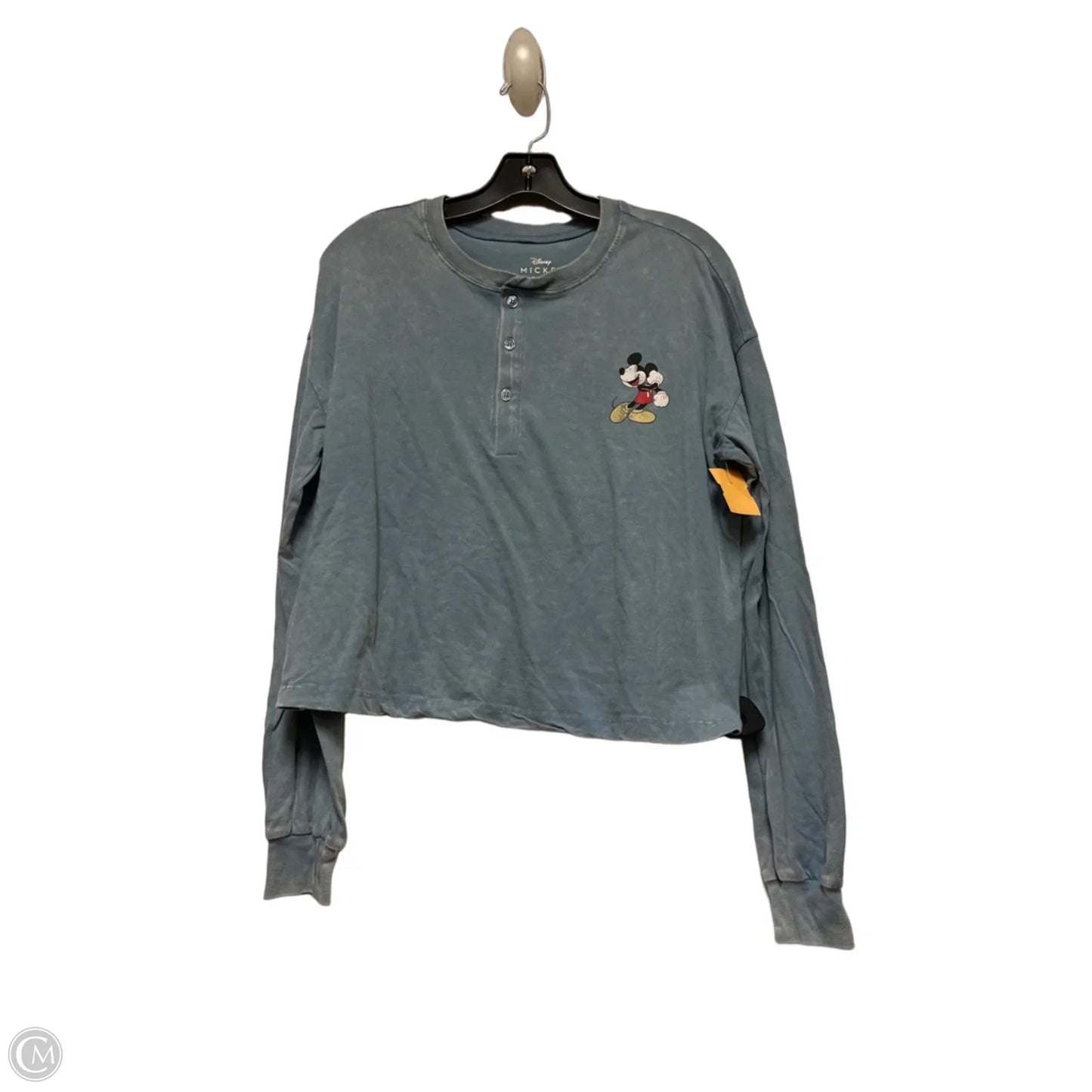 Top Long Sleeve Basic By Disney In Blue, Size: M