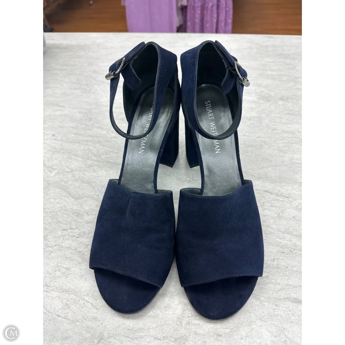 Sandals Designer By Stuart Weitzman In Navy, Size: 11.5