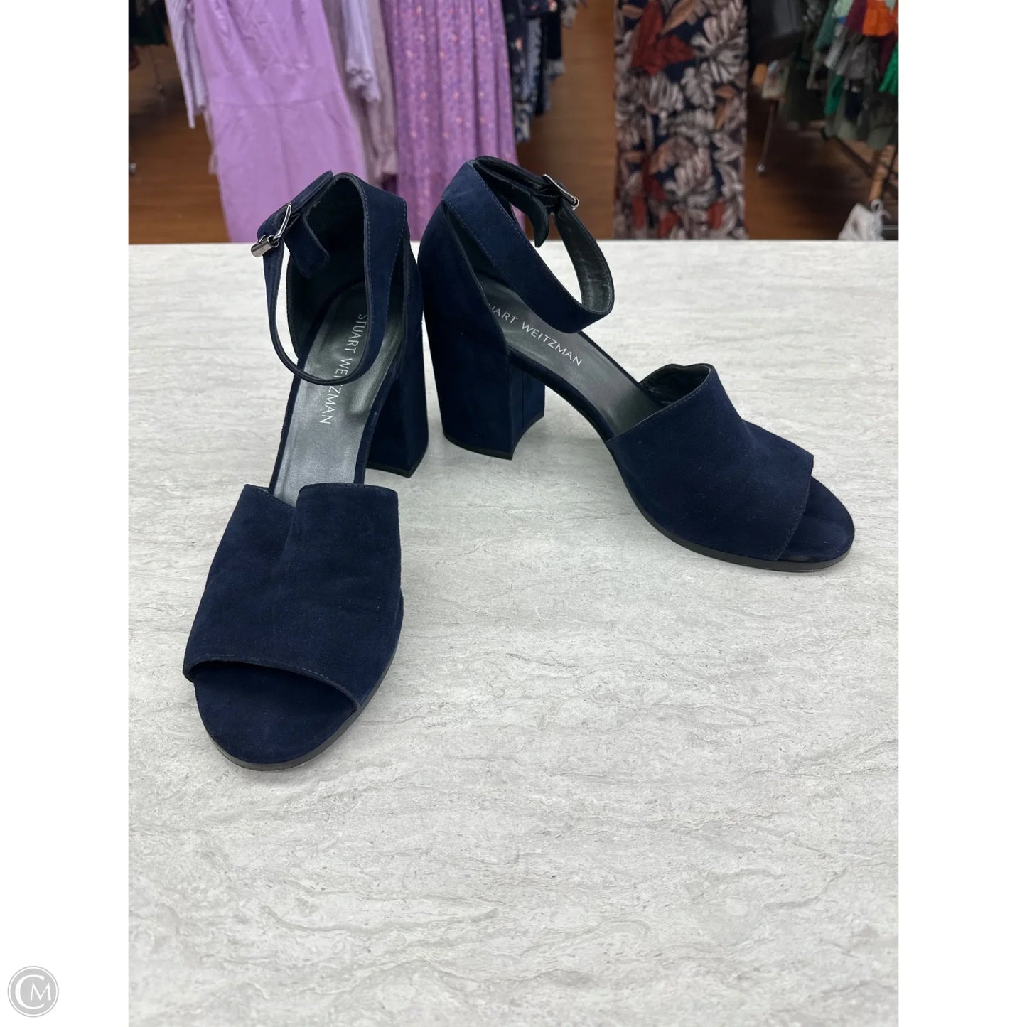 Sandals Designer By Stuart Weitzman In Navy, Size: 11.5