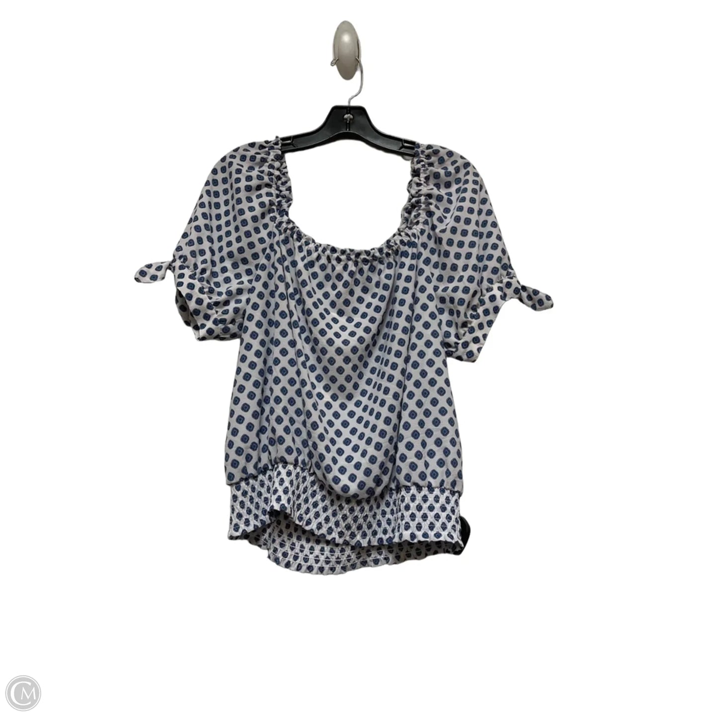 Top Short Sleeve By Michael By Michael Kors In Blue & White, Size: Xl