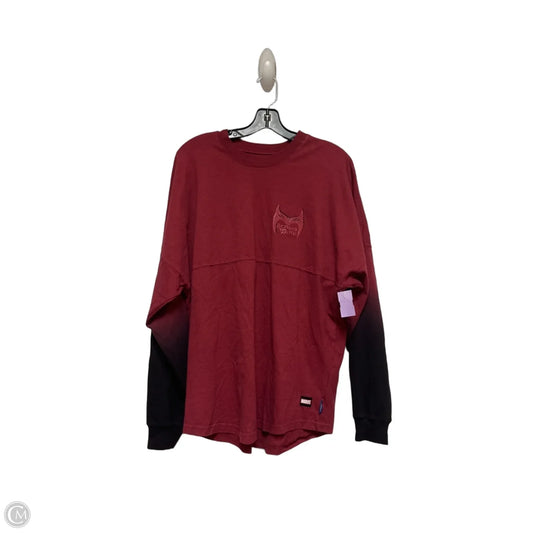 Top Long Sleeve Basic By Disney In Maroon, Size: S
