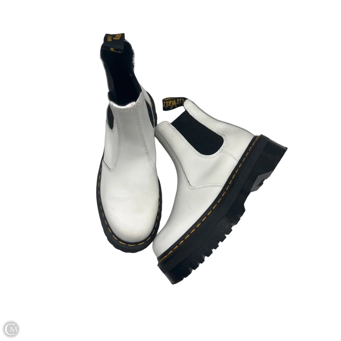 Boots Ankle Flats By Dr Martens In Black & White, Size: 9