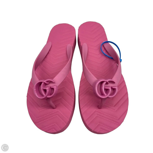 Sandals Luxury Designer By Gucci In Pink, Size: 9